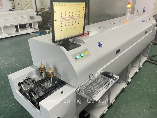 PC6635 Đường sắt + điều khiển PC Tốc quay không chì 2200 * 350mm Máy hàn vùng 6 temp