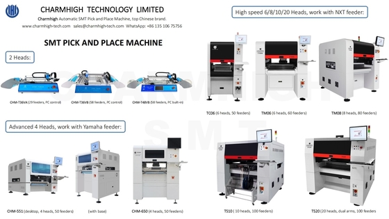 Charmhigh 2025 Tất cả các mô hình 10 loại máy chọn và đặt SMT 2,4,6,8,10,20 Đầu PCBA sản xuất