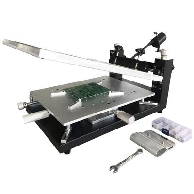 Máy in lưới SMT thủ công để bàn cho lắp ráp PCB hai mặt, in kem hàn 300×400mm