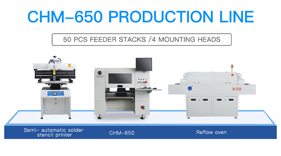 Genius 4 đầu máy tính để bàn SMT Pick Place Machine CHM-650 với 50 bộ cấp
