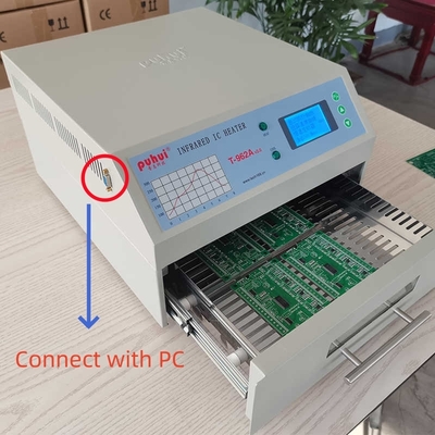 Lò nướng Reflow mini 300 * 320mm 1500w T962A với Trạm hàn hồng ngoại IC xả
