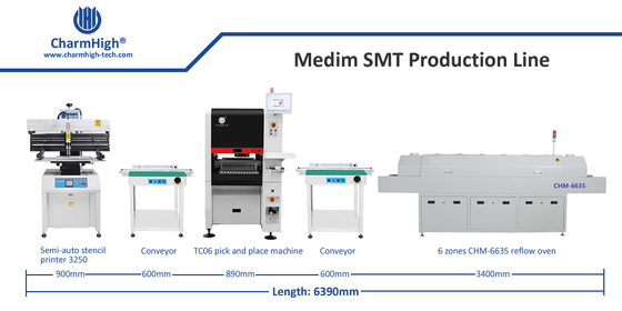 Dây chuyền sản xuất SMT cỡ vừa, 6 đầu TC06 Lắp ráp PCB hoàn chỉnh Sản xuất PCBA