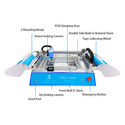 Bộ sưu tập SMT hai mặt CHMT36VB Máy chọn và đặt máy tính để bàn 58 Feeders