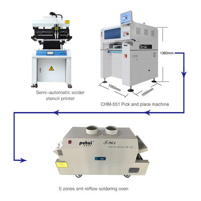 CHM-551 SMD Production Line SMT Assembly Line High Precision 4 Heads PCB Making Robot