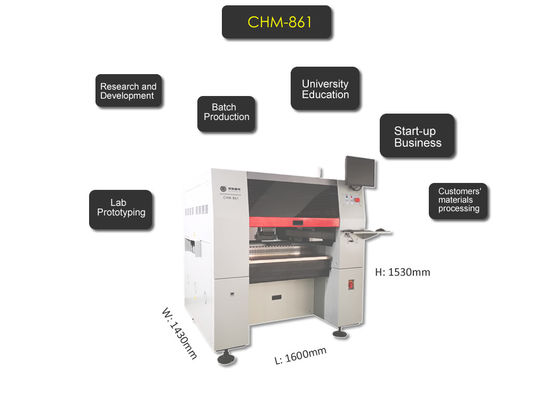 CHM-861 SMD Chip Mouter Pnp Machine 8 đầu 100 bộ nạp Dây chuyền lắp ráp PCB